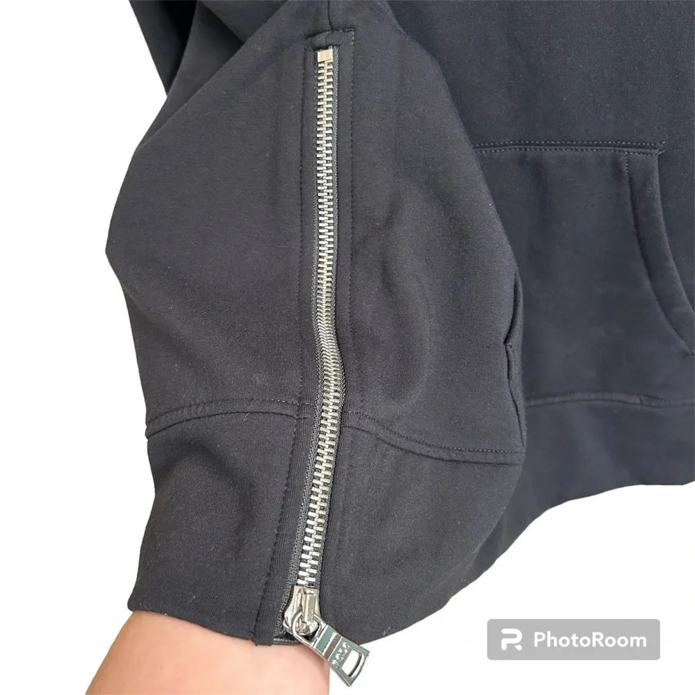 Polo Ralph Lauren Women’s Med Black Side Zip Pullover Longline Hoodie - Picture 4 of 13